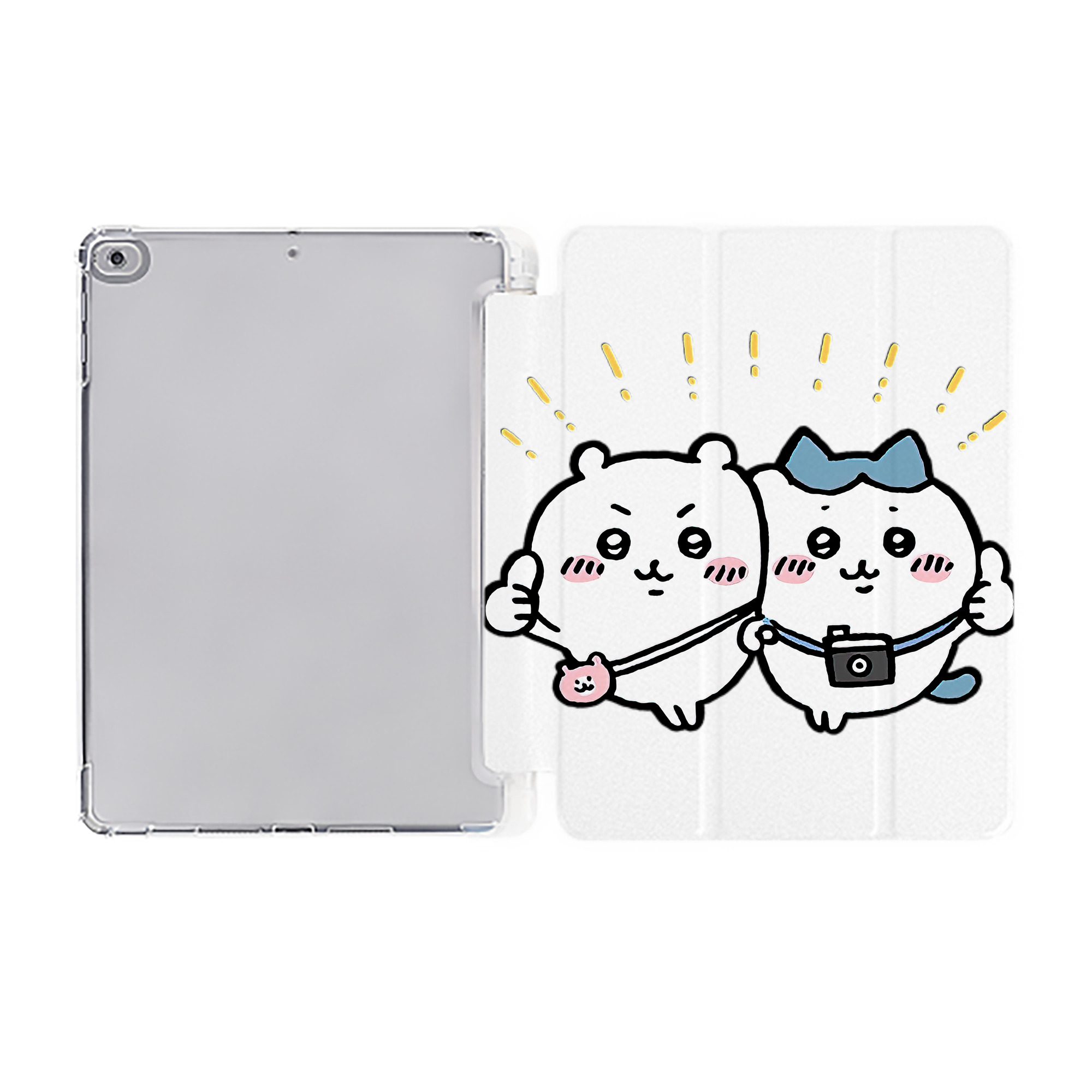 （画像用） ちいかわ ちいかわ Chii-kawa chiikawa IPad ケース ペン収納付き 三つ折りスタンド PUレザー×シリコン 対応機種9.5/10.5/10.9インチ